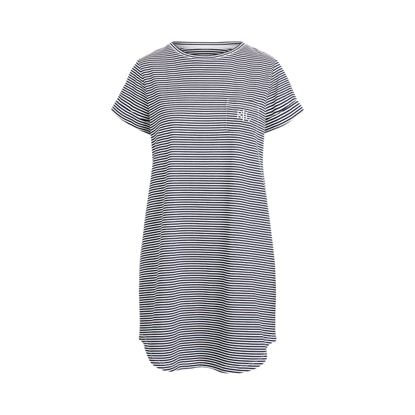 Striped Cotton-Blend Sleep Tee Lauren 1