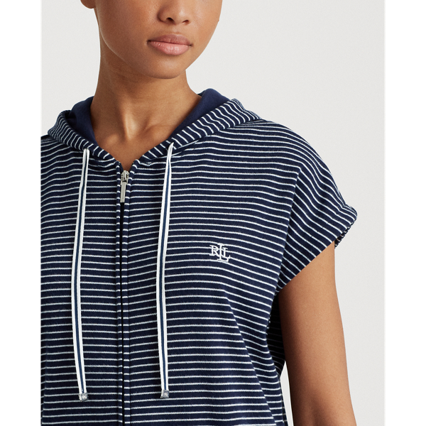 Navy Stripe Striped Hooded Lounger Lauren 5