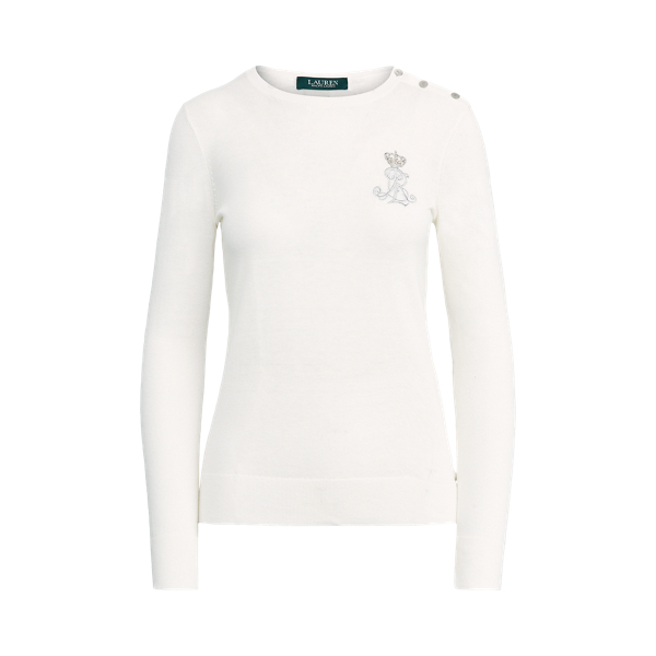 Embroidered Crewneck Sweater Lauren em 1