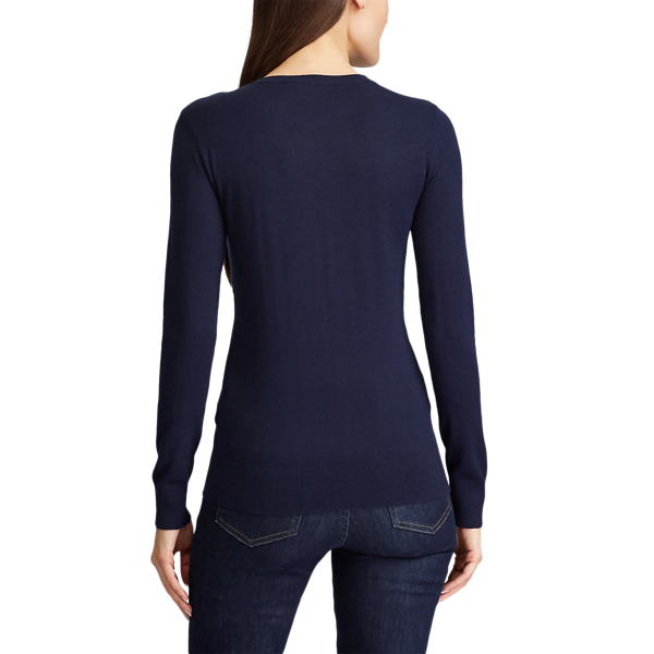 Lauren Navy Embroidered Crewneck Jumper Lauren 4
