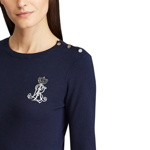 Lauren Navy Embroidered Crewneck Jumper Lauren 5