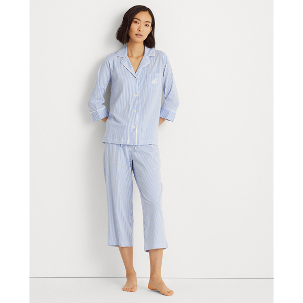 Blue Stripe Cotton Sleep Set Lauren 1