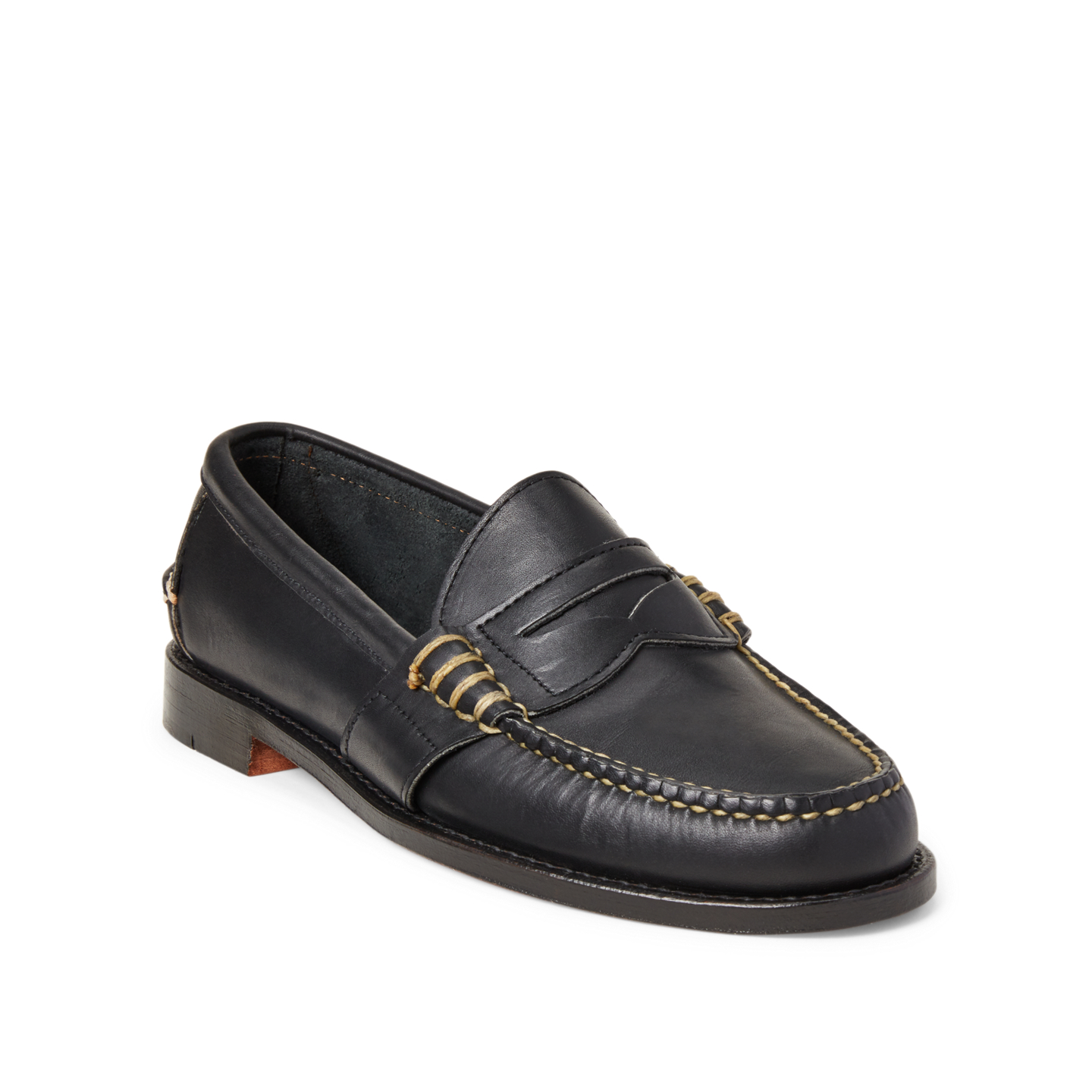 Мужские туфли Ralph Lauren Edric Leather Penny Loafer, цвет: Чёрный — фото 1