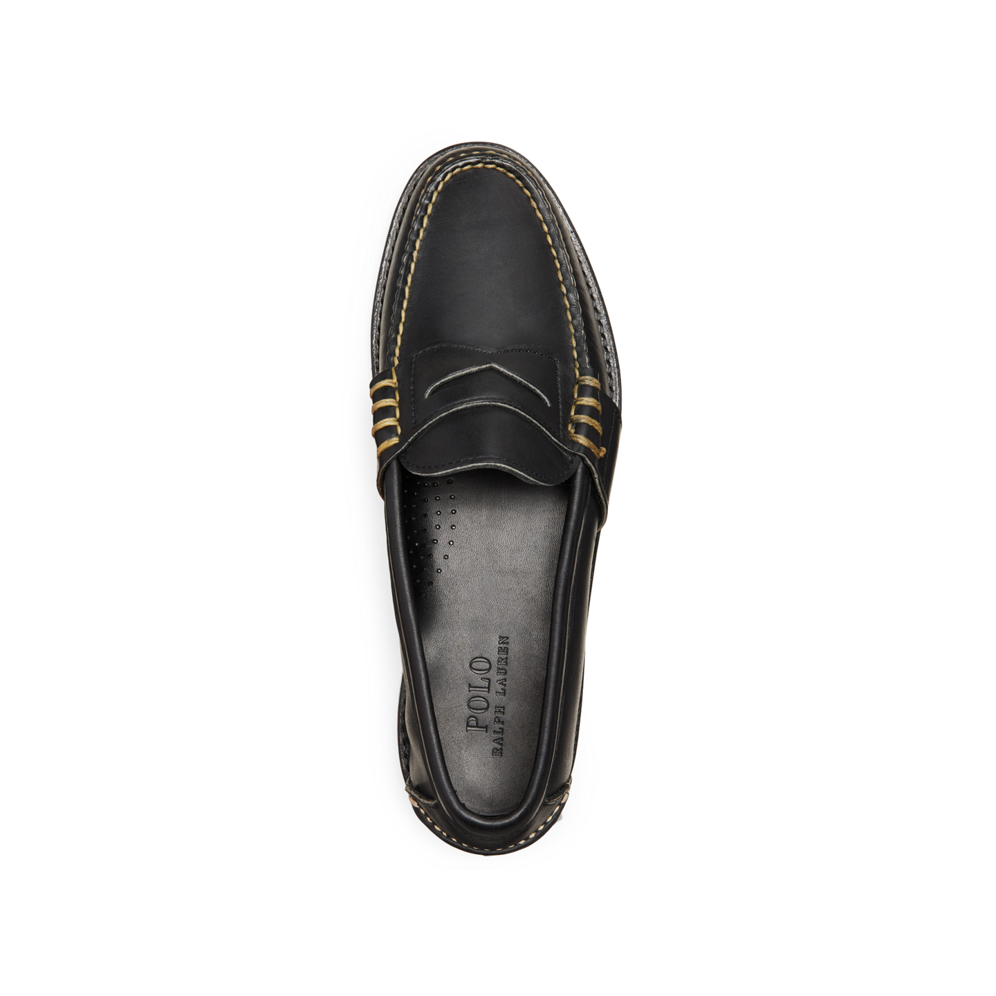 Мужские туфли Ralph Lauren Edric Leather Penny Loafer, цвет: Чёрный — фото 3