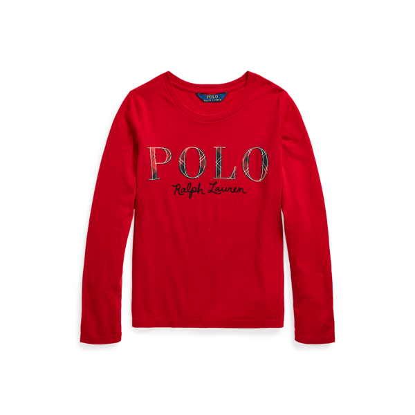 T-shirt Polo en jersey de coton tartan Girls 1.5-6.5 Years en 1