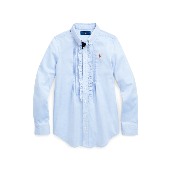 Camicia in cotone Oxford con volant Girls 7-14 Years in 1