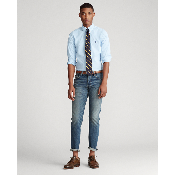 Office Blue Slim Fit Performance Shirt Polo Ralph Lauren 3