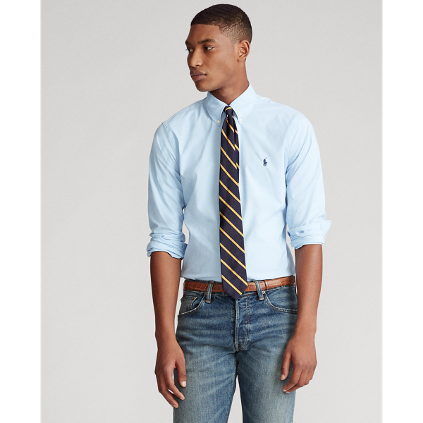 Office Blue Slim Fit Performance Shirt Polo Ralph Lauren 4