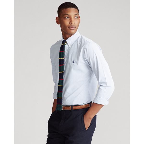 Blue/White Slim Fit Performance Shirt Polo Ralph Lauren 4