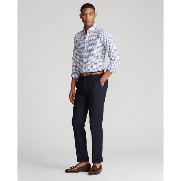 Wine/Blue Multi Slim Fit Checked Shirt Polo Ralph Lauren 3