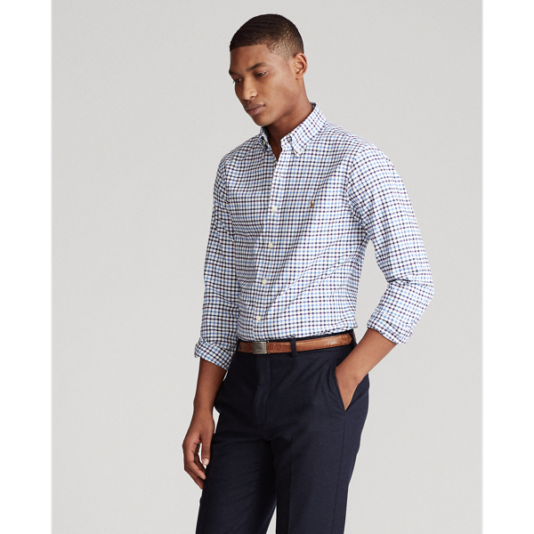 Wine/Blue Multi Slim Fit Checked Shirt Polo Ralph Lauren 4