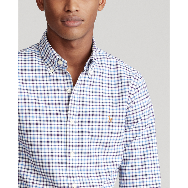 Wine/Blue Multi Slim Fit Checked Shirt Polo Ralph Lauren 6