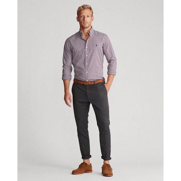 Raspberry/Mocha Classic Fit Checked Shirt Polo Ralph Lauren 3