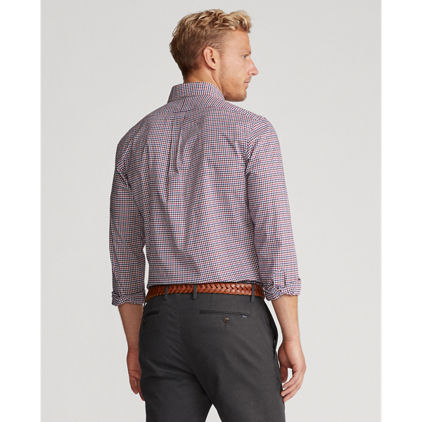Raspberry/Mocha Classic Fit Checked Shirt Polo Ralph Lauren 4