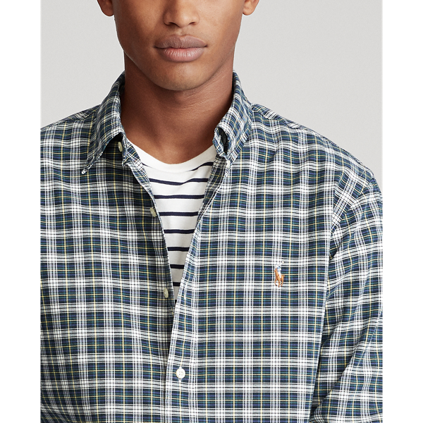 Hunter Green/Yellow Classic Fit Oxford Shirt Polo Ralph Lauren 6
