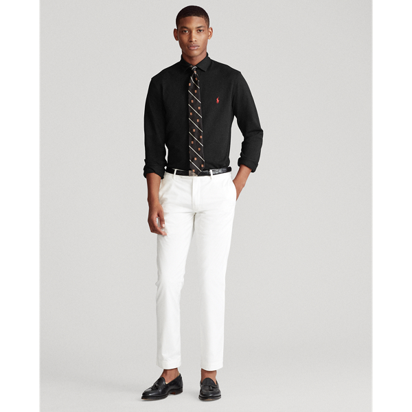 Black Slim Fit Knit Oxford Shirt Polo Ralph Lauren 3