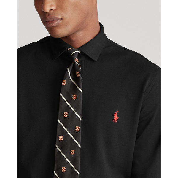 Black Slim Fit Knit Oxford Shirt Polo Ralph Lauren 5