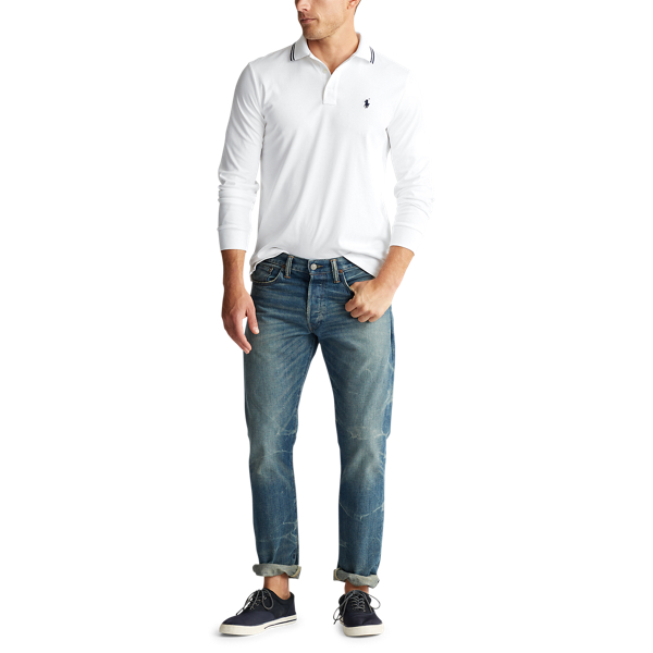 White Custom Slim Fit Interlock Polo Polo Ralph Lauren 3