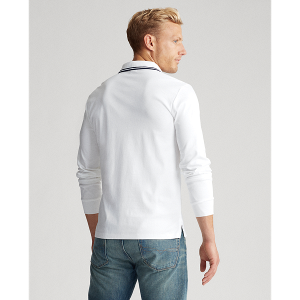 White Custom Slim Fit Interlock Polo Polo Ralph Lauren 4