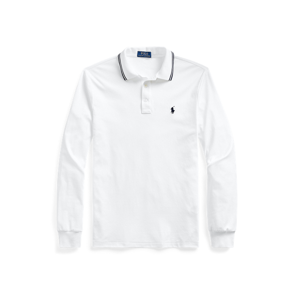White Custom Slim Fit Interlock Polo Polo Ralph Lauren 2