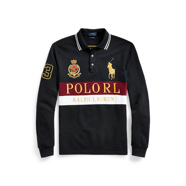 Polo Black Multi Custom Slim Fit Mesh Polo Polo Ralph Lauren 2