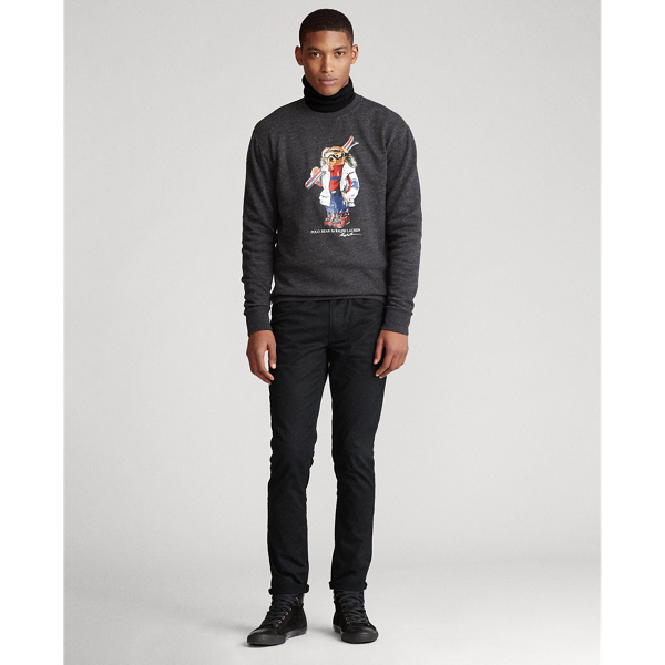 Black Marl Heather Ski Bear Fleece Sweatshirt Polo Ralph Lauren 3