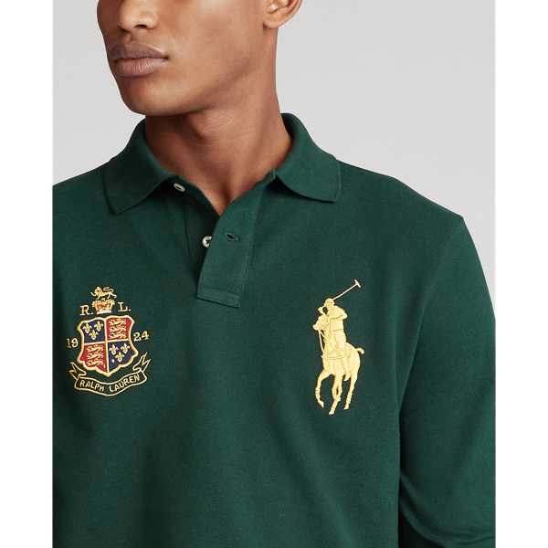 College Green Custom Slim Fit Mesh Polo Shirt Polo Ralph Lauren 5