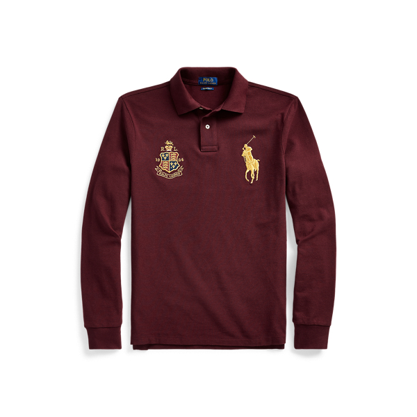 Custom-Slim-Fit Piqu&eacute;-Polohemd Polo Ralph Lauren in Klassisch-Weinrot 2