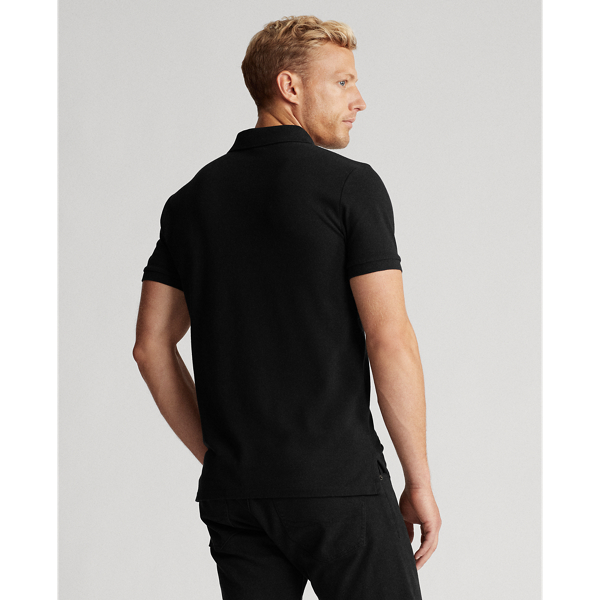 Black Custom Slim Fit Mesh Polo Polo Ralph Lauren 4