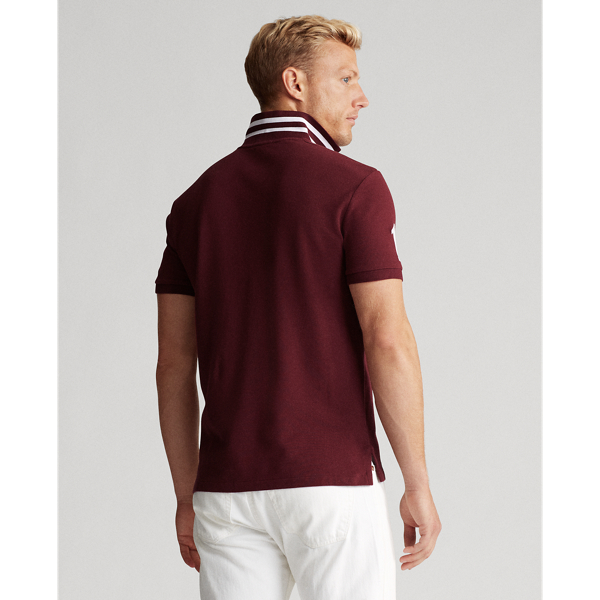Classic Wine/White Custom Slim Fit Mesh Polo Polo Ralph Lauren 4