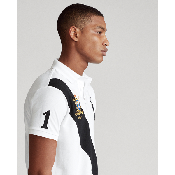Polo coupe ajust&eacute;e en coton piqu&eacute; Polo Ralph Lauren en Blanc/Noir Polo 4