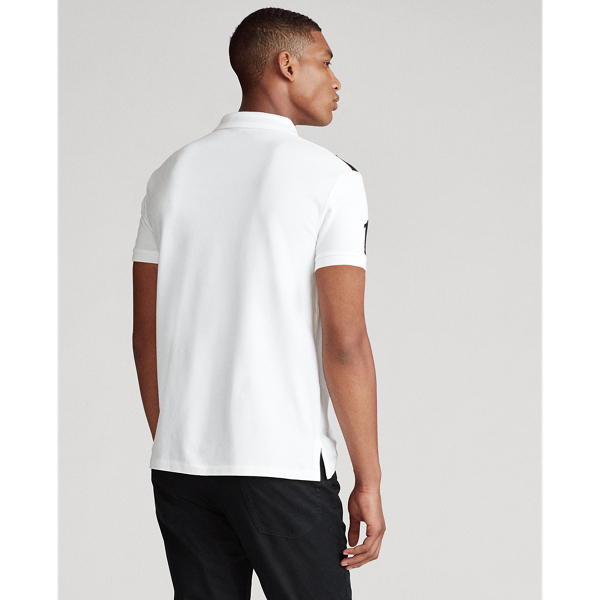 Polo coupe ajust&eacute;e en coton piqu&eacute; Polo Ralph Lauren en Blanc/Noir Polo 5