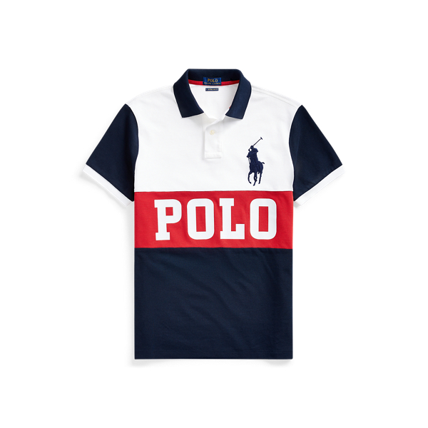 White Multi Custom Slim Fit Mesh Polo Polo Ralph Lauren 2