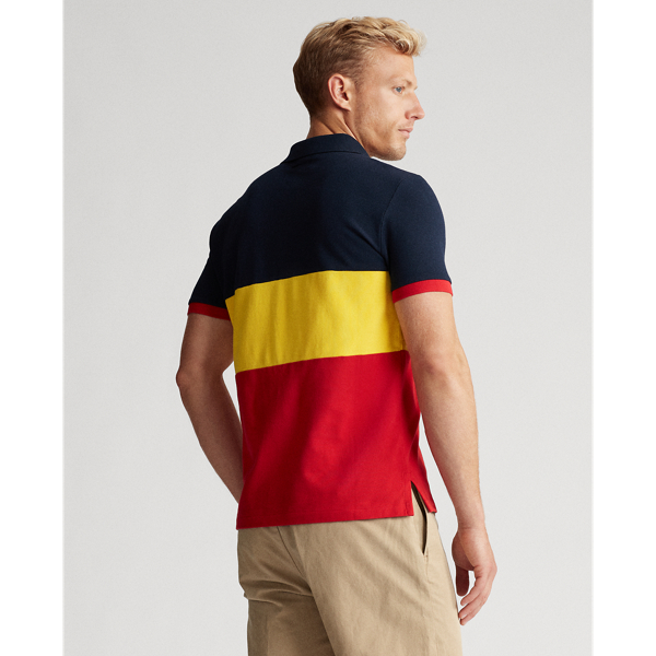Aviator Navy Multi Custom Slim Fit Mesh Polo Polo Ralph Lauren 4