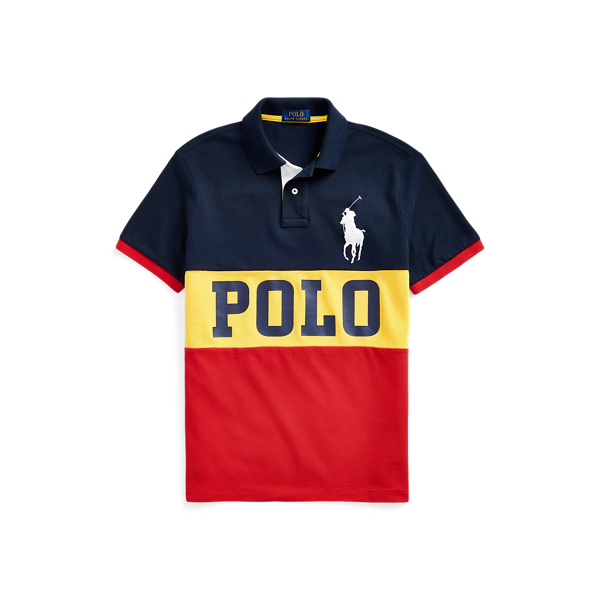 Aviator Navy Multi Custom Slim Fit Mesh Polo Polo Ralph Lauren 2