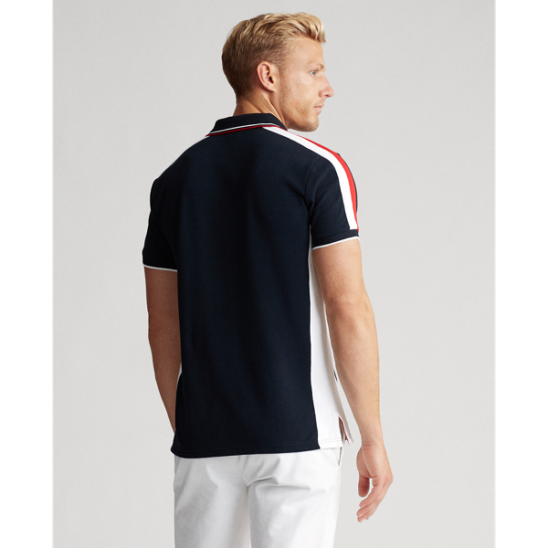 Aviator Navy Multi Custom Slim Fit Mesh Polo Polo Ralph Lauren 4