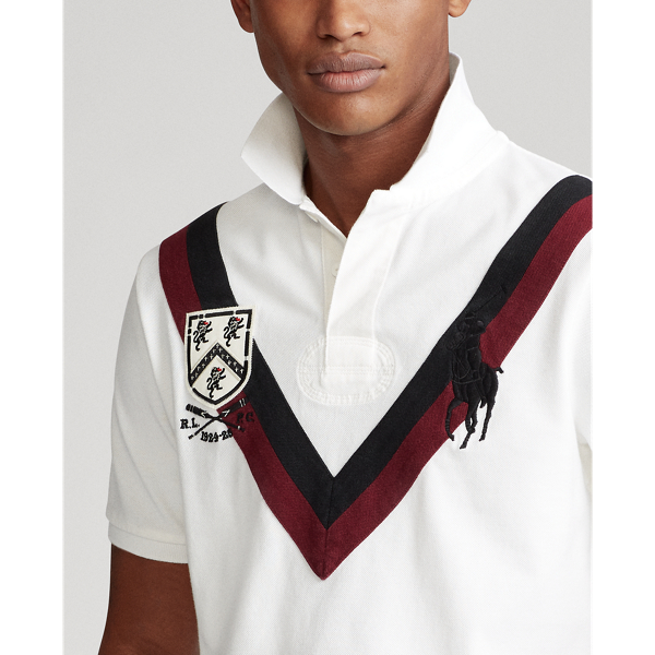 Deckwash White Multi Custom Slim Fit Mesh Polo Polo Ralph Lauren 6