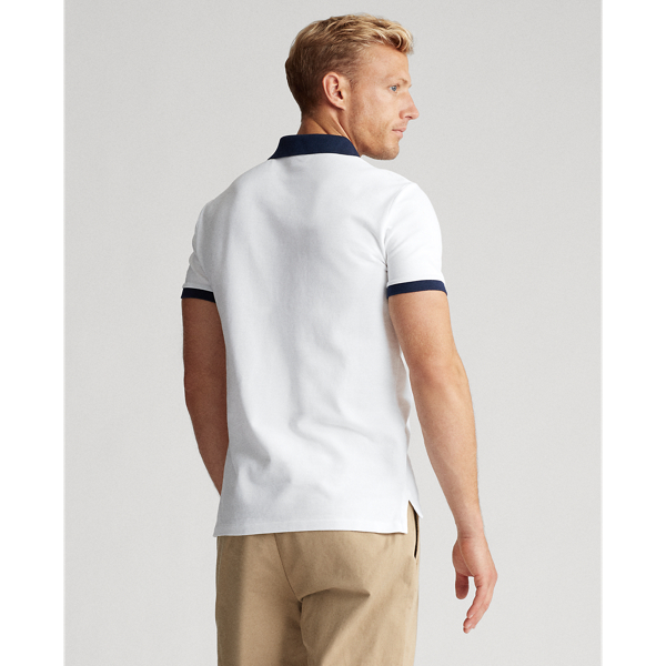White Custom Slim Fit Mesh Polo Polo Ralph Lauren 4