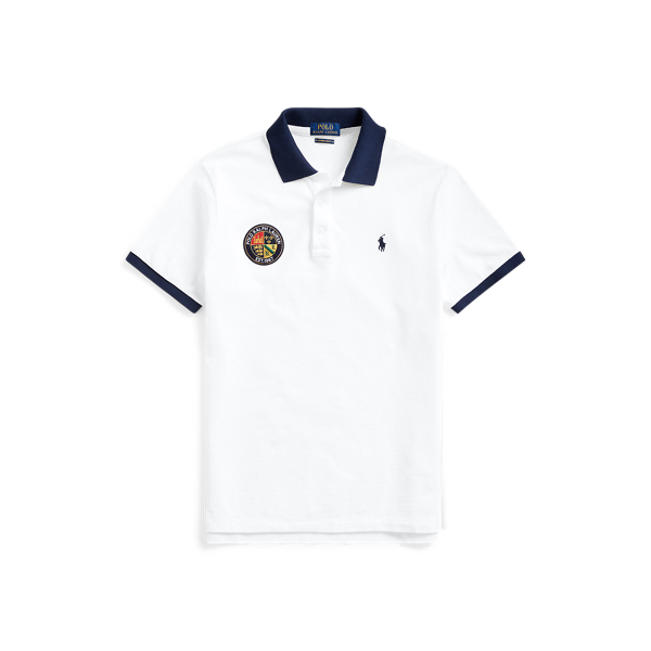 White Custom Slim Fit Mesh Polo Polo Ralph Lauren 2