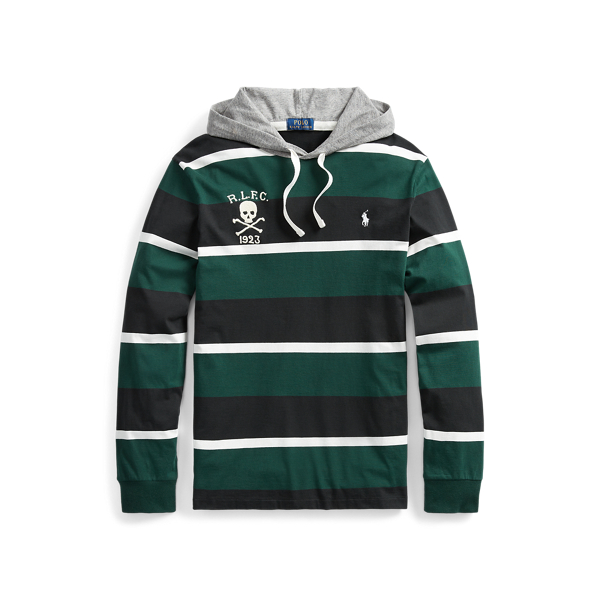 Striped Jersey Hooded T-Shirt