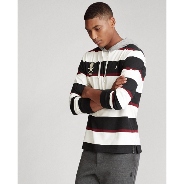Classic Wine Multi Striped Jersey Hooded T-Shirt Polo Ralph Lauren 4