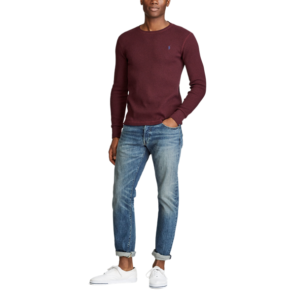 Aged Wine Heather Waffle-Knit T-Shirt Polo Ralph Lauren 2
