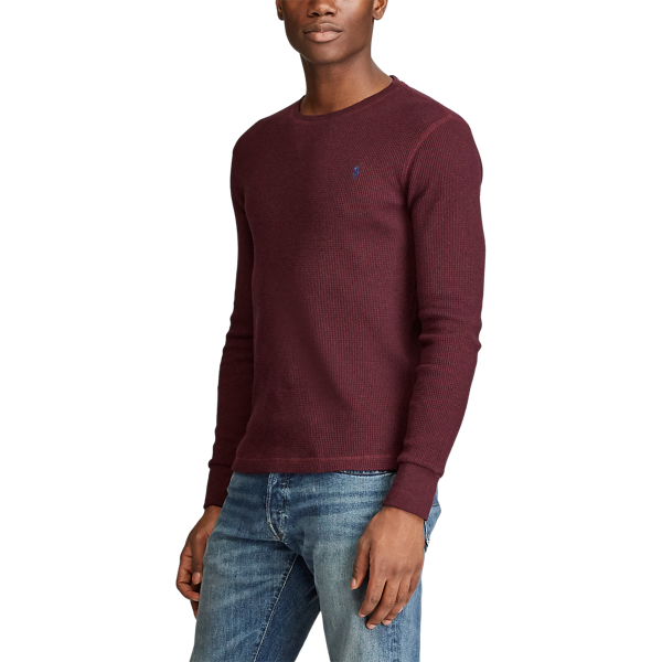 Aged Wine Heather Waffle-Knit T-Shirt Polo Ralph Lauren 5