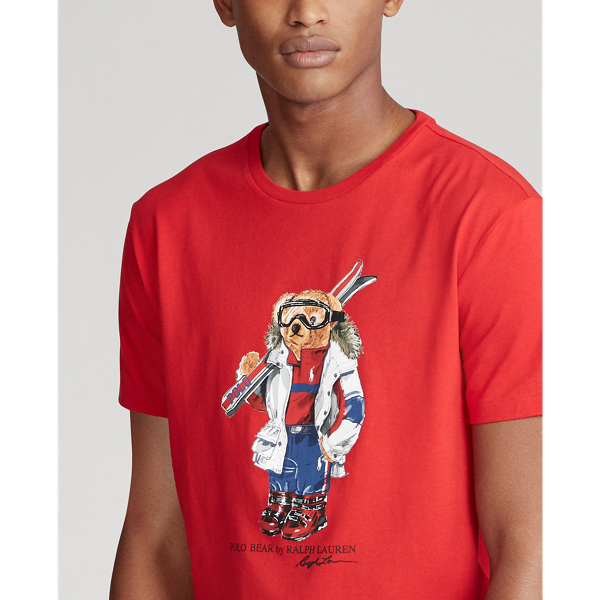 RL Red Classic Fit Ski Bear T-Shirt Polo Ralph Lauren 5