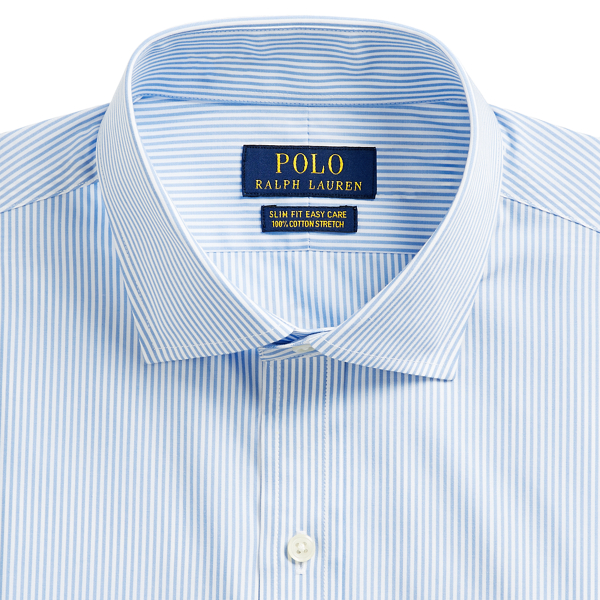 Sky/White Slim Fit Easy Care Shirt Polo Ralph Lauren 5
