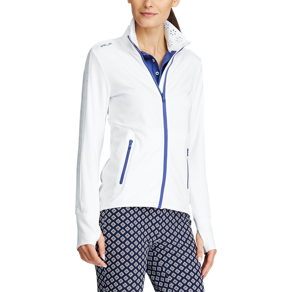 Maglia da golf a manica lunga con cerniera RLX in Ceramic White 3
