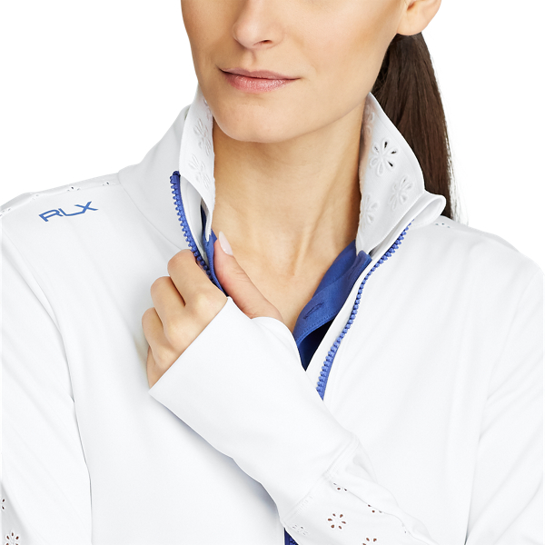 Maglia da golf a manica lunga con cerniera RLX in Ceramic White 5