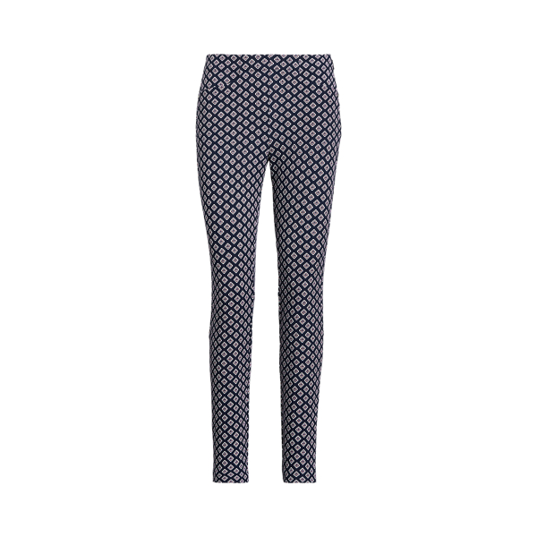 Pantalon de golf stretch imprimé RLX en Provençal bleu marine et rose 1