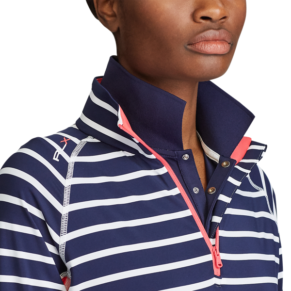 Refined Navy/White Performance Golf Quarter-Zip RLX 5