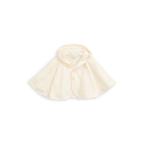 Cable-Knit Wool Hooded Poncho